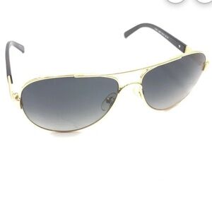 Tory Burch Gold and Black Aviator Sunglasses